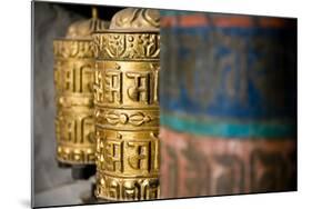 Buddhist Prayer Wheels, Namche Gompa (Monastery), Namche Bazaar, Solu Khumbu Region, Nepal, Asia-Ben Pipe-Mounted Photographic Print