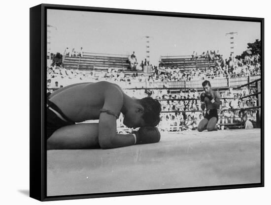 Buddhist Prayers at Beginning of the Prefight Ceremony of Muay Thai Boxing-Jack Birns-Framed Stretched Canvas