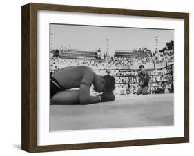 Buddhist Prayers at Beginning of the Prefight Ceremony of Muay Thai Boxing-Jack Birns-Framed Photographic Print