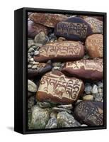 Buddhist Prayers on Carved Mani Stones in Tibet-Craig Lovell-Framed Stretched Canvas