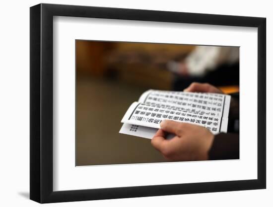 Buddhist sacred texts, Buddhist ceremony in Fo Guang Shan Temple, Geneva, Switzerland-Godong-Framed Photographic Print