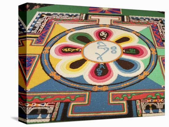 Buddhist Sand Mandala, Paris, France, Europe-null-Stretched Canvas