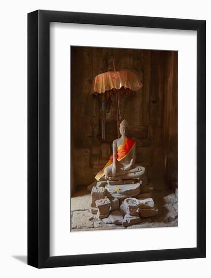 Buddhist Shrine, Bayon Temple Ruins, Angkor Thom, Angkor World Heritage Site, Siem Reap, Cambodia-David Wall-Framed Photographic Print