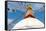 Buddhist Shrine Boudhanath Stupa with Buddha Wisdom Eyes and Praying Flags in Kathmandu, Nepal-mazzzur-Framed Stretched Canvas