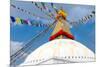 Buddhist Shrine Boudhanath Stupa with Buddha Wisdom Eyes and Praying Flags in Kathmandu, Nepal-mazzzur-Mounted Photographic Print