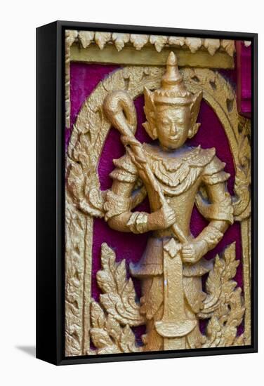 Buddhist Statue, Kuthodaw Pagoda, Mandalay, Myanmar-Keren Su-Framed Stretched Canvas