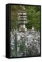 Buddhist statuettes memorialize the souls of the dead, Japan, Kyoto.-Dennis Flaherty-Framed Stretched Canvas