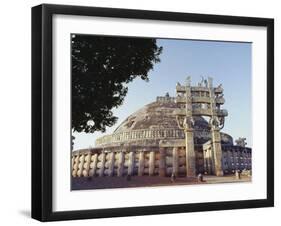 Buddhist Stupa and Torana (Gateway) of Stupa 1, Known as the Great Stupa, Madhya Pradesh, India-John Henry Claude Wilson-Framed Photographic Print