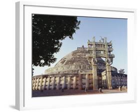 Buddhist Stupa and Torana (Gateway) of Stupa 1, Known as the Great Stupa, Madhya Pradesh, India-John Henry Claude Wilson-Framed Photographic Print