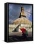 Buddhist Stupa at Bodnath (Bodhnath (Boudhanath), Kathmandu Valley, Nepal, Asia-Bruno Morandi-Framed Stretched Canvas