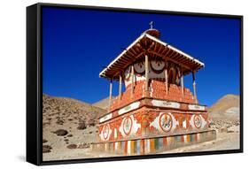 Buddhist stupa (chorten) near Tsarang village, Mustang, Nepal, Himalayas, Asia-null-Framed Stretched Canvas