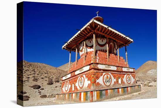 Buddhist stupa (chorten) near Tsarang village, Mustang, Nepal, Himalayas, Asia-null-Stretched Canvas