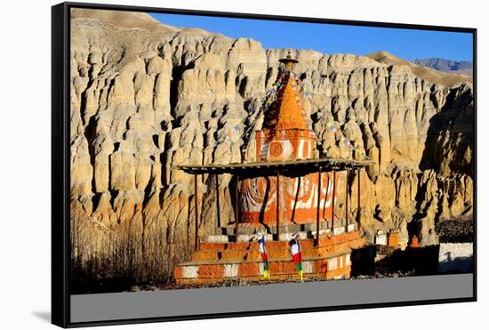 Buddhist stupa (chorten) near Tsarang village, Mustang, Nepal, Himalayas, Asia-null-Framed Stretched Canvas