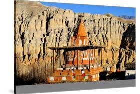 Buddhist stupa (chorten) near Tsarang village, Mustang, Nepal, Himalayas, Asia-null-Stretched Canvas