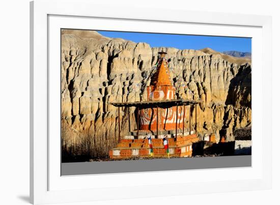 Buddhist stupa (chorten) near Tsarang village, Mustang, Nepal, Himalayas, Asia-null-Framed Photographic Print