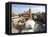 Buddhist Stupa in the Old Part of Kathmandu Near Durbar Square, Kathmandu, Nepal, Asia-Lee Frost-Framed Stretched Canvas