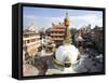 Buddhist Stupa in the Old Part of Kathmandu Near Durbar Square, Kathmandu, Nepal, Asia-Lee Frost-Framed Stretched Canvas