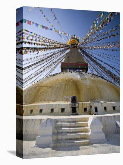 Buddhist Stupa Known as Boudha at Bodhanath, Kathmandu, Nepal. Taken at Lhosar-Don Smith-Stretched Canvas