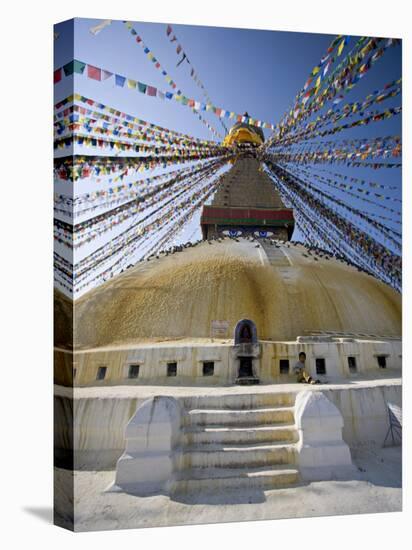 Buddhist Stupa Known as Boudha at Bodhanath, Kathmandu, Nepal. Taken at Lhosar-Don Smith-Stretched Canvas