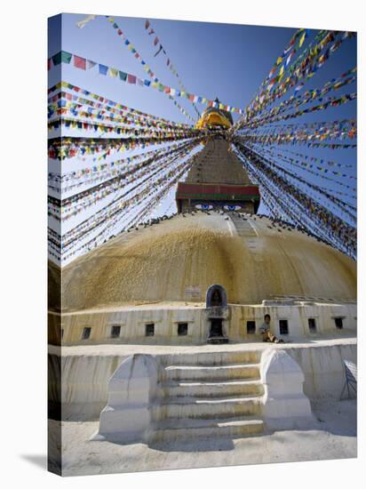 Buddhist Stupa Known as Boudha at Bodhanath, Kathmandu, Nepal. Taken at Lhosar-Don Smith-Stretched Canvas