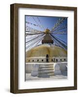 Buddhist Stupa Known as Boudha at Bodhanath, Kathmandu, Nepal. Taken at Lhosar-Don Smith-Framed Photographic Print