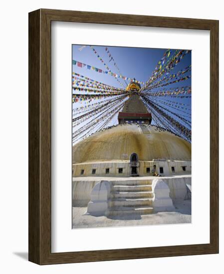 Buddhist Stupa Known as Boudha at Bodhanath, Kathmandu, Nepal. Taken at Lhosar-Don Smith-Framed Photographic Print