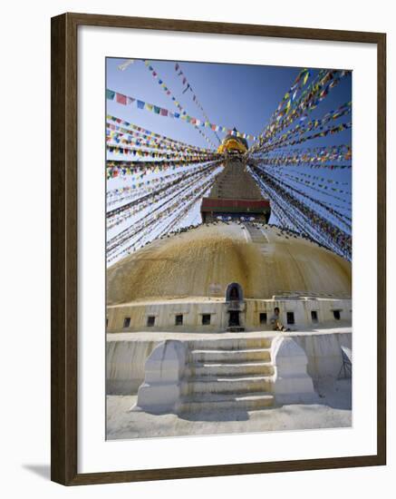 Buddhist Stupa Known as Boudha at Bodhanath, Kathmandu, Nepal. Taken at Lhosar-Don Smith-Framed Photographic Print