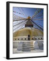 Buddhist Stupa Known as Boudha at Bodhanath, Kathmandu, Nepal. Taken at Lhosar-Don Smith-Framed Photographic Print