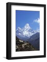 Buddhist Stupa on Trail with Ama Dablam Behind-Peter Barritt-Framed Photographic Print
