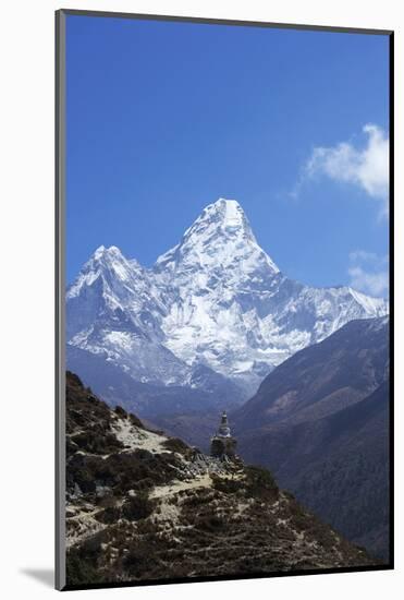 Buddhist Stupa on Trail with Ama Dablam Behind-Peter Barritt-Mounted Photographic Print