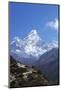 Buddhist Stupa on Trail with Ama Dablam Behind-Peter Barritt-Mounted Photographic Print