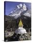 Buddhist Stupa Outside the Town of Dingboche in the Himalayas, Nepal, Asia-John Woodworth-Stretched Canvas