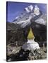 Buddhist Stupa Outside the Town of Dingboche in the Himalayas, Nepal, Asia-John Woodworth-Stretched Canvas