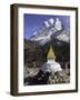 Buddhist Stupa Outside the Town of Dingboche in the Himalayas, Nepal, Asia-John Woodworth-Framed Photographic Print