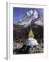 Buddhist Stupa Outside the Town of Dingboche in the Himalayas, Nepal, Asia-John Woodworth-Framed Photographic Print