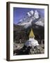 Buddhist Stupa Outside the Town of Dingboche in the Himalayas, Nepal, Asia-John Woodworth-Framed Photographic Print