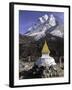 Buddhist Stupa Outside the Town of Dingboche in the Himalayas, Nepal, Asia-John Woodworth-Framed Photographic Print