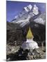 Buddhist Stupa Outside the Town of Dingboche in the Himalayas, Nepal, Asia-John Woodworth-Mounted Photographic Print
