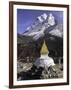 Buddhist Stupa Outside the Town of Dingboche in the Himalayas, Nepal, Asia-John Woodworth-Framed Photographic Print