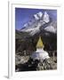 Buddhist Stupa Outside the Town of Dingboche in the Himalayas, Nepal, Asia-John Woodworth-Framed Photographic Print