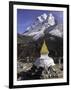 Buddhist Stupa Outside the Town of Dingboche in the Himalayas, Nepal, Asia-John Woodworth-Framed Photographic Print