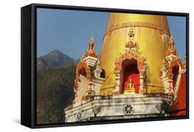 Buddhist Temple and Doi Chiang Dao, Chiang Dao, Chiang Mai Province, Thailand, Southeast Asia, Asia-Jochen Schlenker-Framed Stretched Canvas