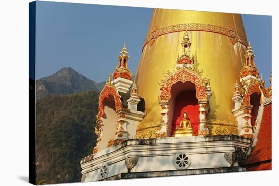 Buddhist Temple and Doi Chiang Dao, Chiang Dao, Chiang Mai Province, Thailand, Southeast Asia, Asia-Jochen Schlenker-Stretched Canvas