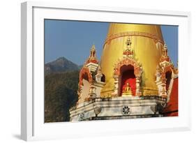 Buddhist Temple and Doi Chiang Dao, Chiang Dao, Chiang Mai Province, Thailand, Southeast Asia, Asia-Jochen Schlenker-Framed Photographic Print