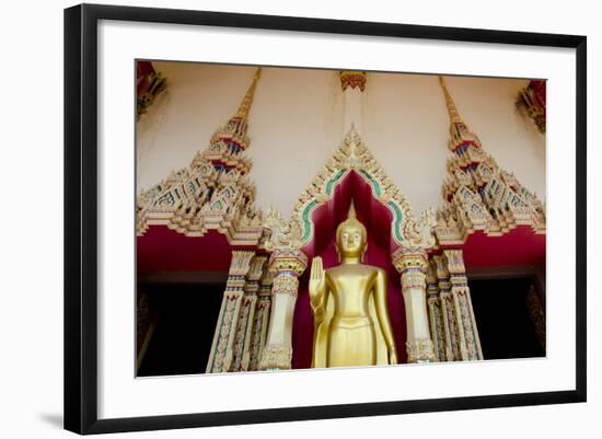 Buddhist Temple and Golden Buddha Statue, Wat Plai Laem, Ko Samui, Thailand-Cindy Miller Hopkins-Framed Photographic Print
