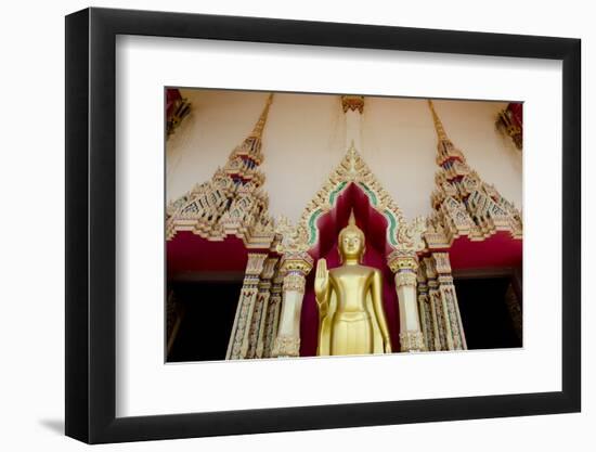 Buddhist Temple and Golden Buddha Statue, Wat Plai Laem, Ko Samui, Thailand-Cindy Miller Hopkins-Framed Photographic Print