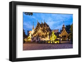 Buddhist Temple at Sunset-David Ionut-Framed Photographic Print