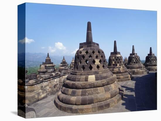 Buddhist Temple, Borobudur, Java, Indonesia-Robert Harding-Stretched Canvas