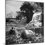 Buddhist Temple Destroyed During Karen Uprising, Buddha's Head Lying Where It Fell During Battle-Jack Birns-Mounted Photographic Print