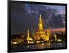 Buddhist Temple Lit Up at Dawn, Wat Arun, Chao Phraya River, Bangkok, Thailand-null-Framed Photographic Print